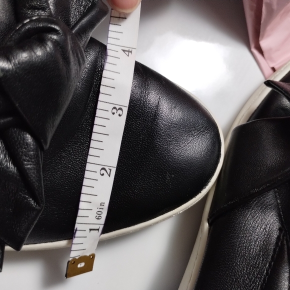 Michael Kors Black Leather Loafers with Bow - Picture 13 of 16